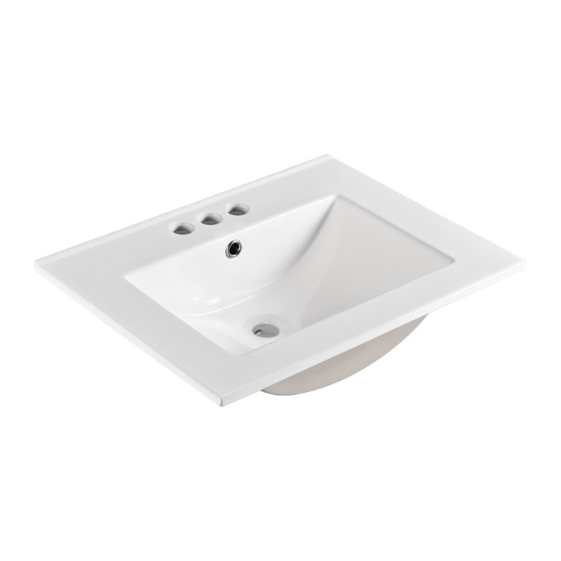 24-Inch White Ceramic Single Sink Vanity Top