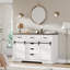 Commode 6 tiroirs avec portes de grange coulissantes et miroir de maquillage lumineux Modern-396145401