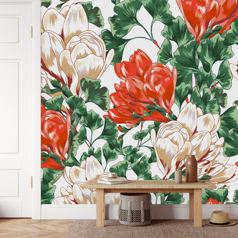 Floral Wall Mural, 100" W x 8.33" L