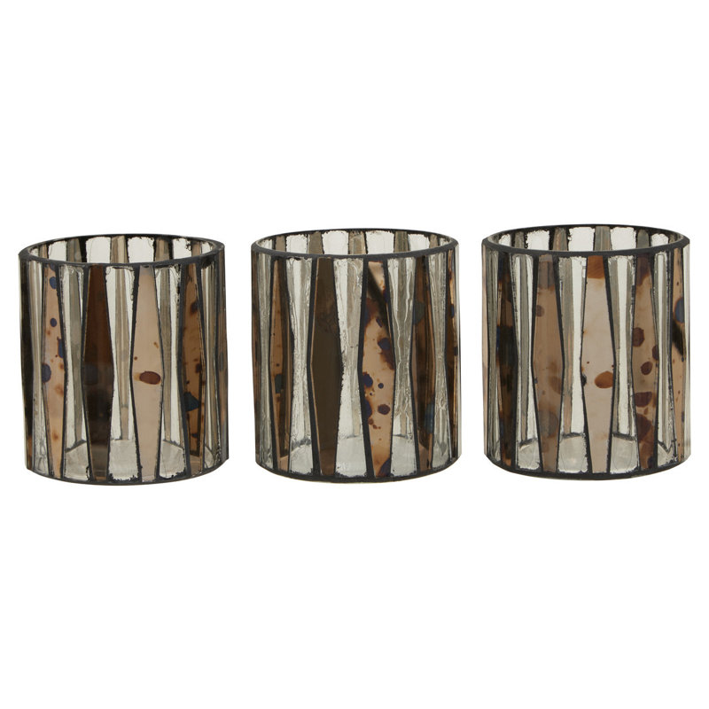 3 Piece Glass Tabletop Tealight Holder Set
