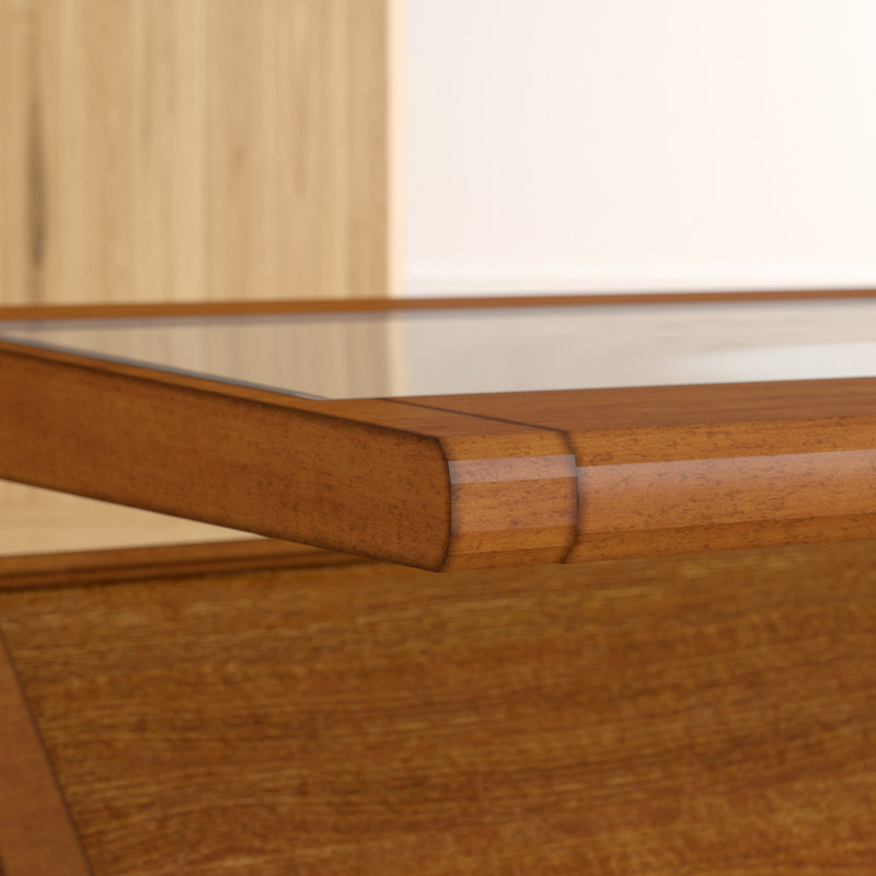 Balom Rocket Wood & Tempered Glass Coffee Table, Pecan