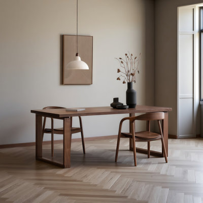 Rectangular Brown Solid Wood Dining Table
