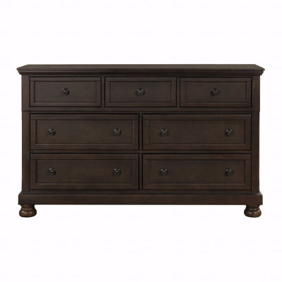 Commode 1Pc de 7 tiroirs au design traditionnel brun