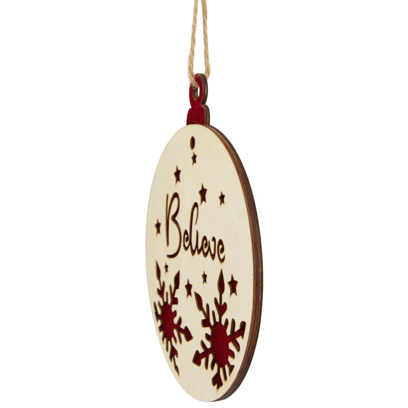 7'' Wood Holiday Shaped Ornament
