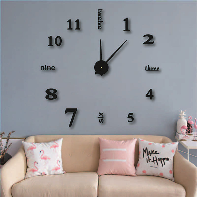 Très grande horloge murale Chockla, Noir