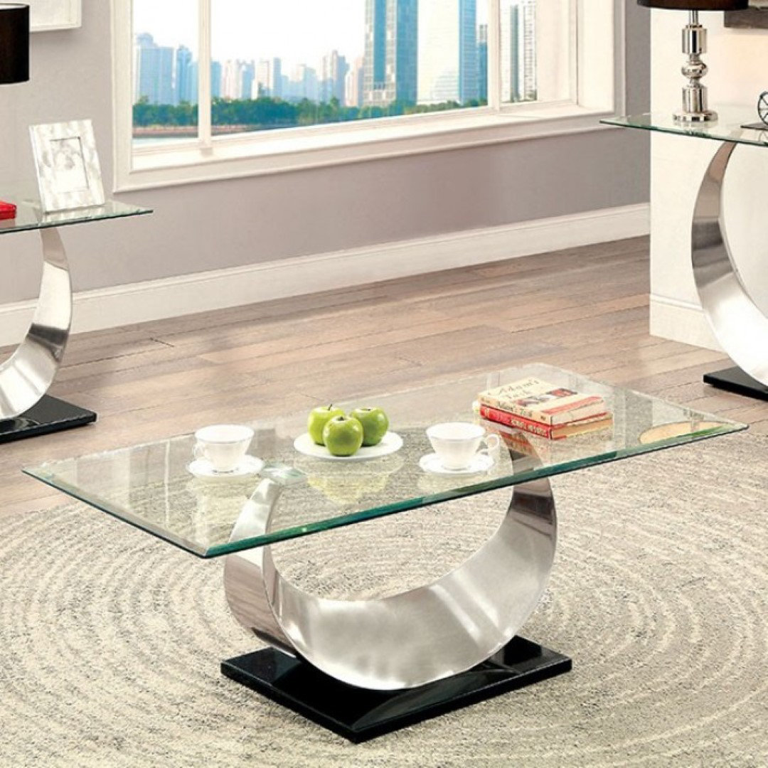 Orren Ellis Zakeyah Glass Top Coffee Table | Wayfair