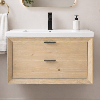 Ensemble de meuble-lavabo mural moderne minimaliste 30 po Danbury