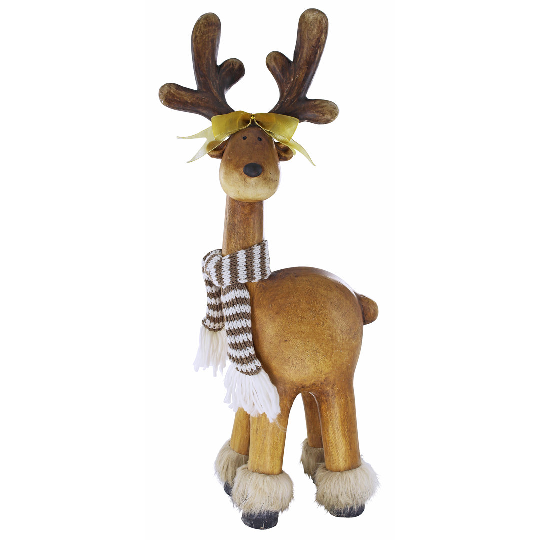 Santa's Second Team Zoey Reindeer Statue Design Toscano