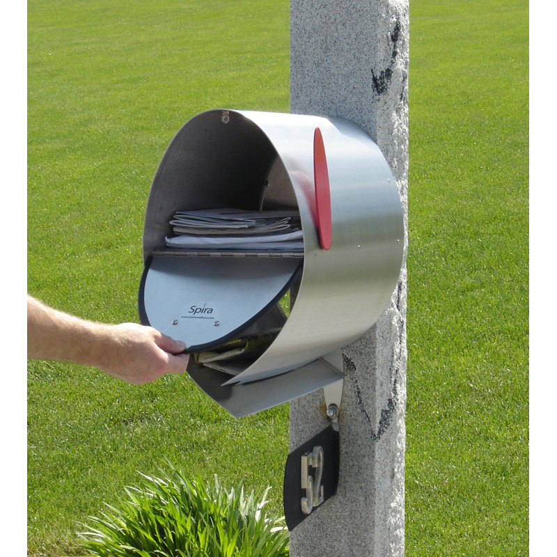 Post Mounted Large Mailbox, Large (17.5" H x 10" W x 18.25" D), Stainless Steel