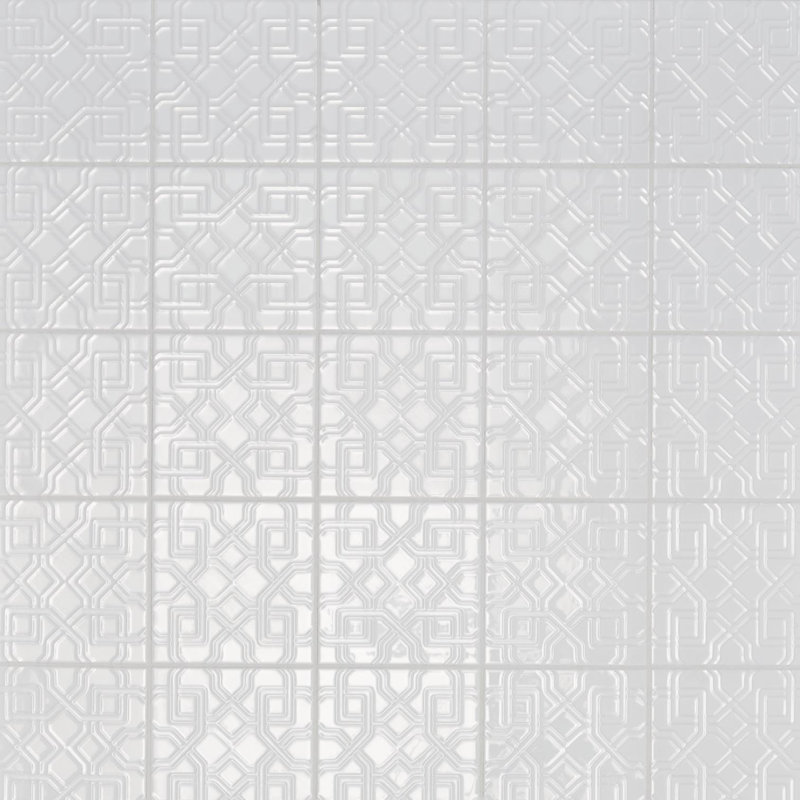 Superclassica Path 6" x 6" 3D Italian Wall Tile, Bianco White