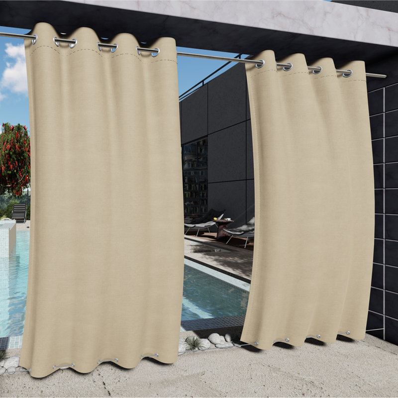 Rideau simple occultant en polyester 52 po, Beige, L 52 po x L 120 po