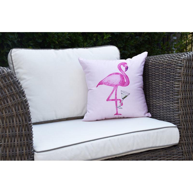 Palm Beach Outdoor Reversible Throw Pillow, Pink, 16" x 16"