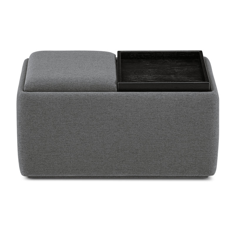 Demelo Storage Tray Bench, Dark Gray