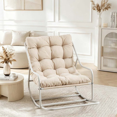 Chaise berçante d'extérieur, coussin confortable, avec coussin doux et épais