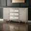 Console Mayim, 3 tiroirs, 2 armoires, plateau en pierre