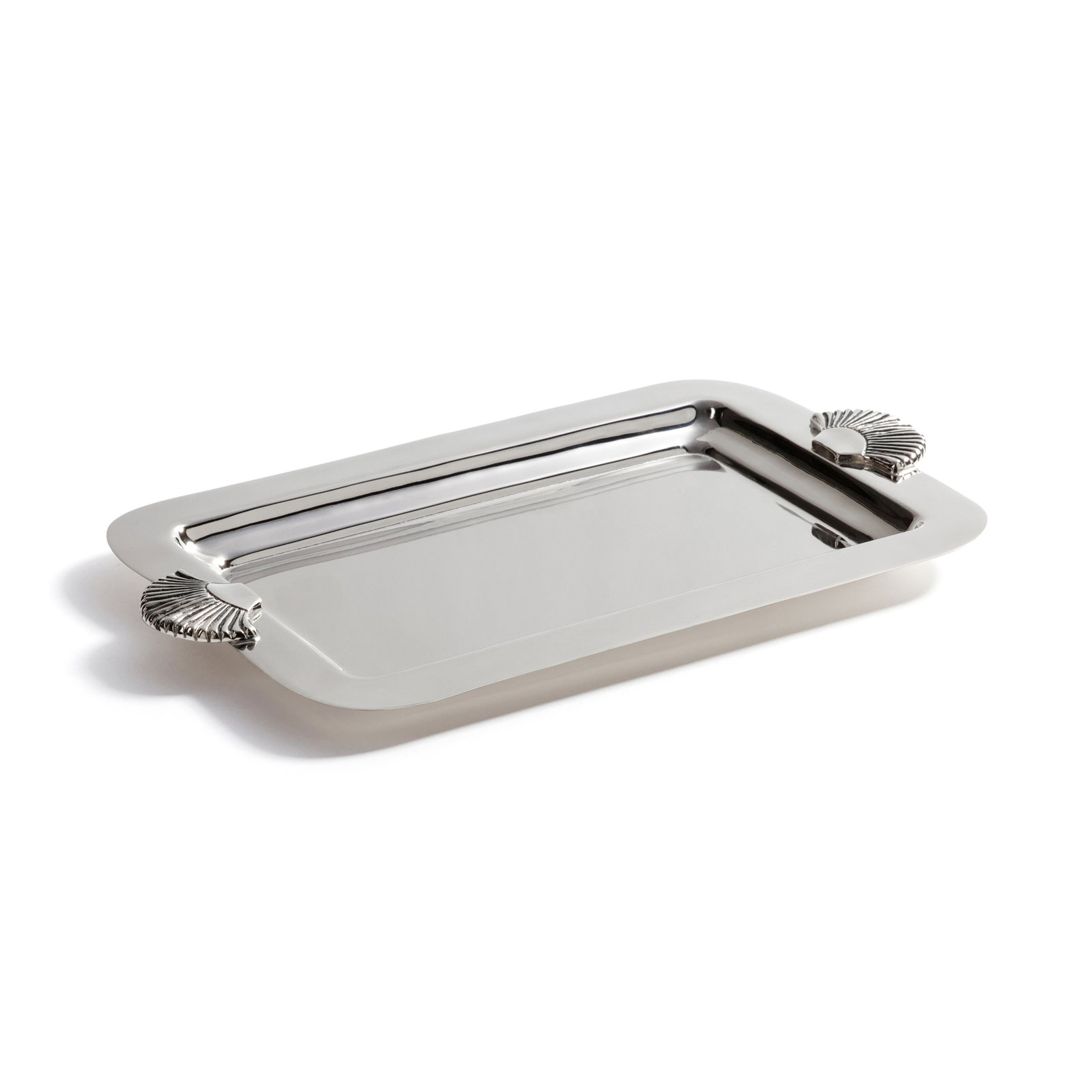 Stainless Steel Shell Serving Tray, Nickel