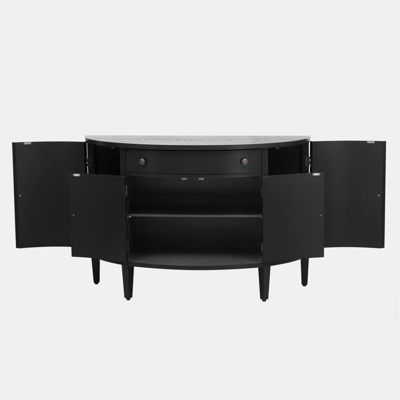 Armoire de rangement courbée, Noir, noir, noir, noir