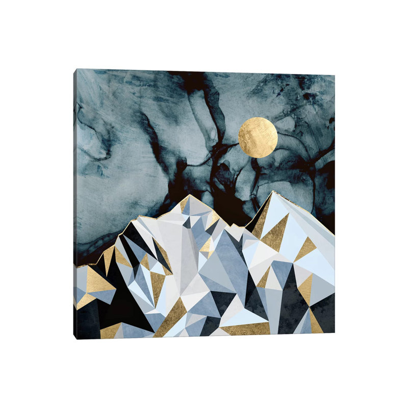 Midnight Peaks - impression d'art graphique, Aucun mat, H 18 po x l 18 po x 1,5 po, Toile tendue