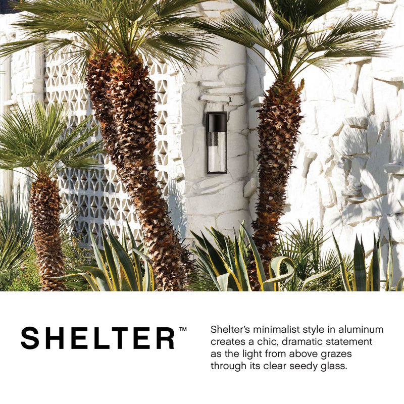 Shelter LED Outdoor Flush Mount, Black, 13" H x 6" W