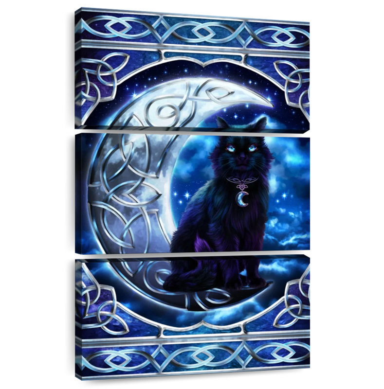Brampt Black Cat Crescent Moon, 45" H x 28" W