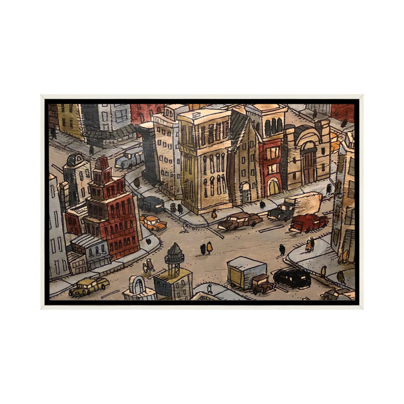 L'intersection - reproduction d'art murale - toile encadrée, H 18 po x l 26 po, Reproduction encadrée sans passe-partout