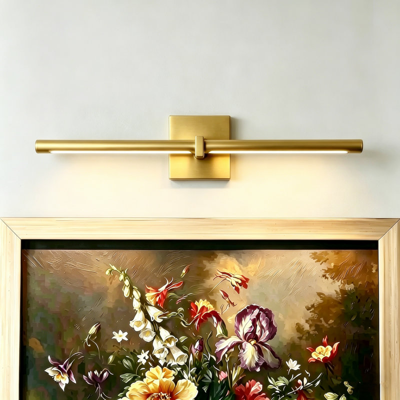 Brody Hardwired Dimmable LED Aluminum Wall Mounted Picture Light, Brushed Gold