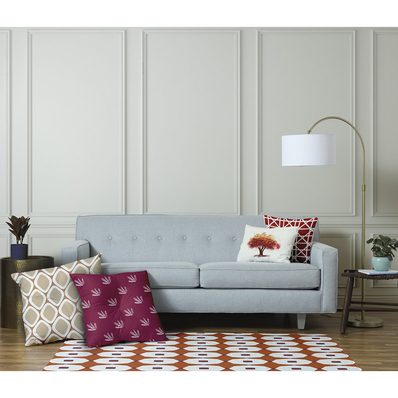 Oreiller capitonné 312_, Rouge, 26 po x 26 po