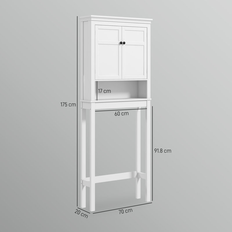 HOMCOM Over Toilet Storage Unit 3-Tier Washing Machine Cabinet Freestanding