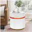 Table d'appoint ronde blanche de 19,5 pouces avec plateau en verre et lumière DEL Tavita