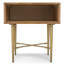 Fallon 20"W Natural Solid Mango Wood Contemporary End Table with Drawer and Metal Base-1293608983-1293608976