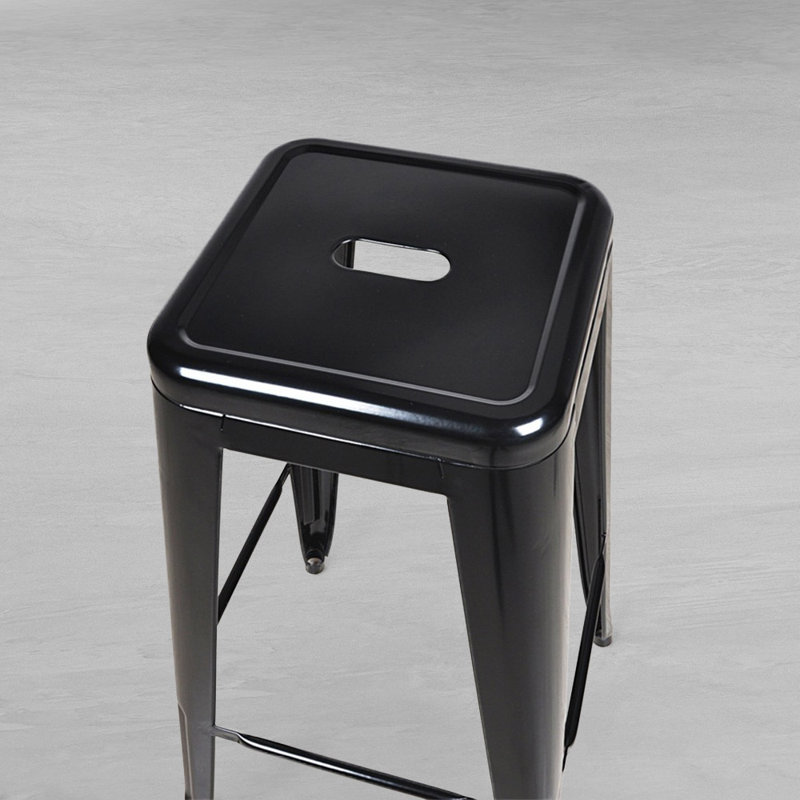 Counter Stool with Metal Frame, Black