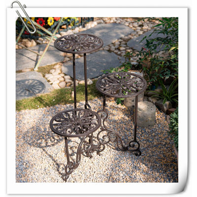 Metal Plant Stand, 22.5Inch Tall Heavy Duty Flower Pot Stands, Single Planter Pedestal Holder For Indoor, Outdoor, Patio, Garden, Balcony, Brown(1 Pac -  Astoria Grand, B03C98587CB64A39A907BBFD3DEA1D28