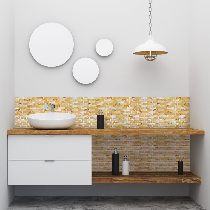 19" x 39" 3D Wall Panel in Beige (5-Pack)
