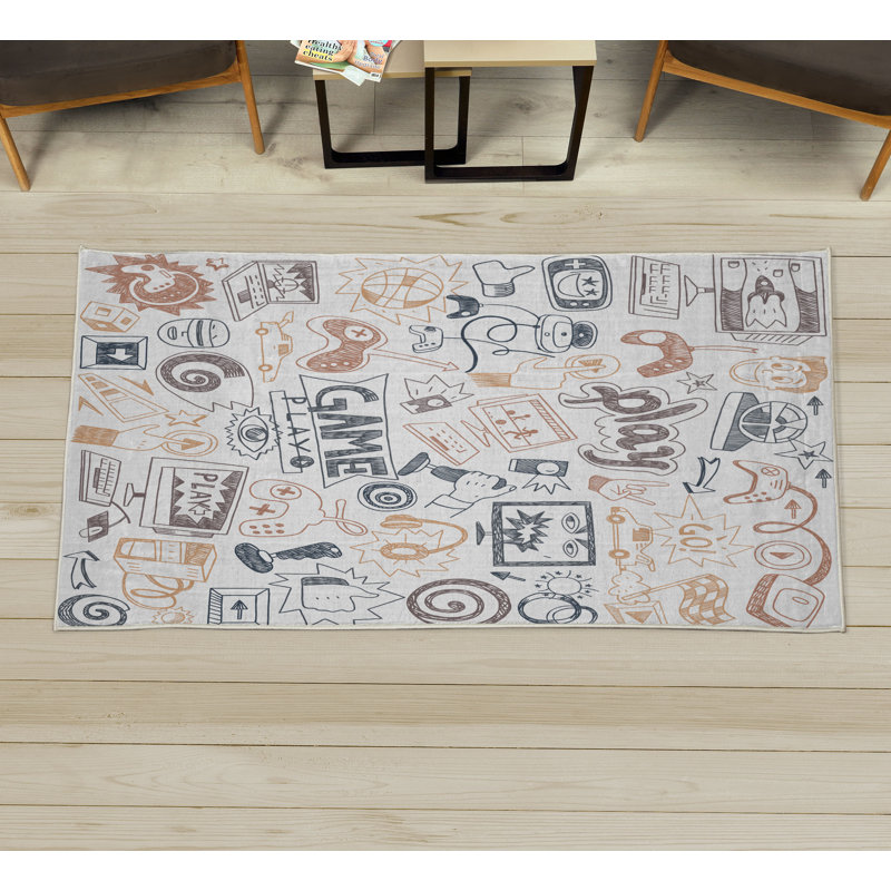 Tapis décoratif en fibre de polyester à haute densité Wamblee, Rectangle 2 pi 3 po x 3 pi 9 po