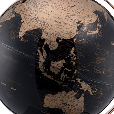 15" Chrome Polyresin Globe With LED