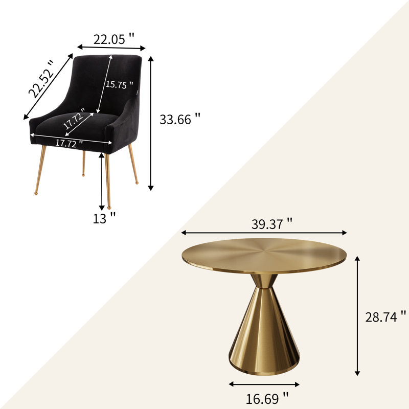 Ensemble repas rond 39,37 po Magallanes, Noir