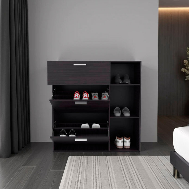 Armoire de rangement à chaussures à 1 tiroir avec 2 tiroirs inclinables