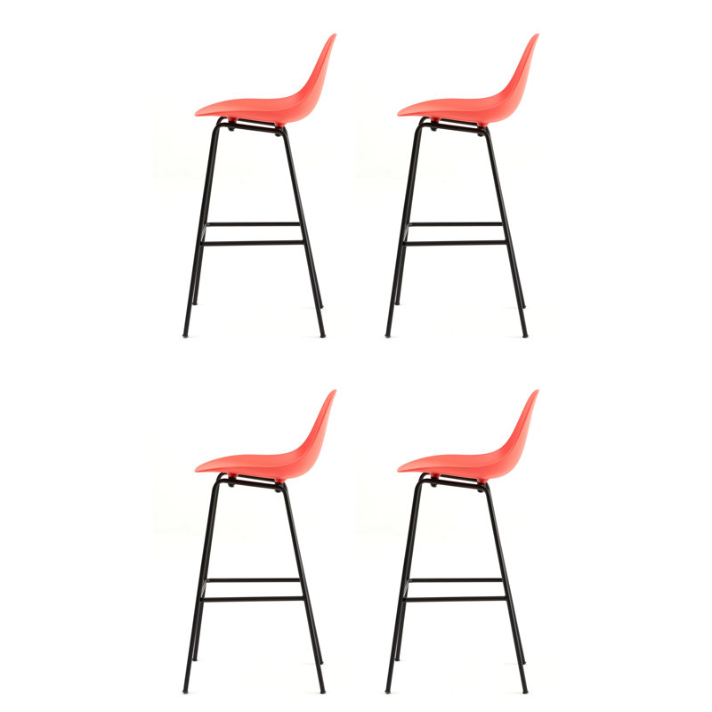 Tabouret de comptoir TA - Noir - Base noire, Tabouret de bar (siège d'une hauteur de 29,5 po), Noir, Rouge