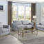 Chaise d'appoint grise avec coussin