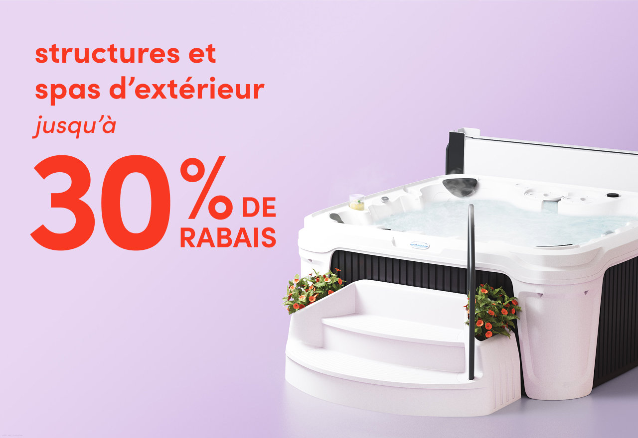 structures et spas d’extérieur en solde