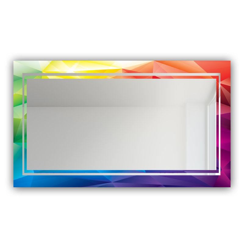 Miroir de salle de bain Glam, H 29,5 po x l 39,4 po, Triangulaire Colorfields 1