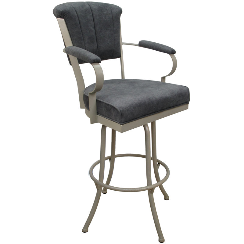 Tabouret très grand Hallah, Gris anthracite / beige