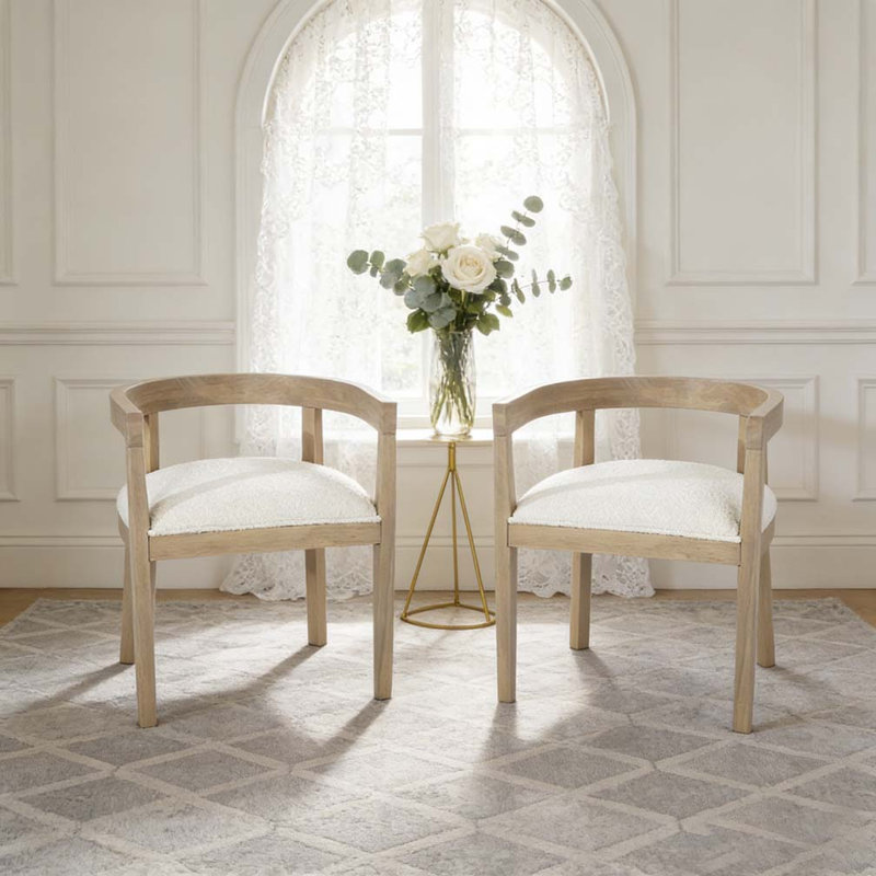 Chaise avec accoudoirs, Naturel