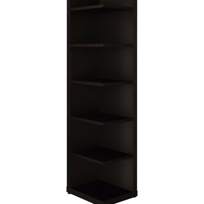 Cappuccino 6-Shelf Corner Bookcase - Ideal For Space Optimization 6 Dining Room Functional Display