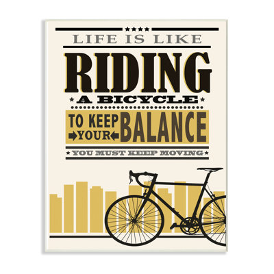 «Yellow Life is Like Riding a Bicycle Typographie» par Marcus Prime, reproduction d'art textuel