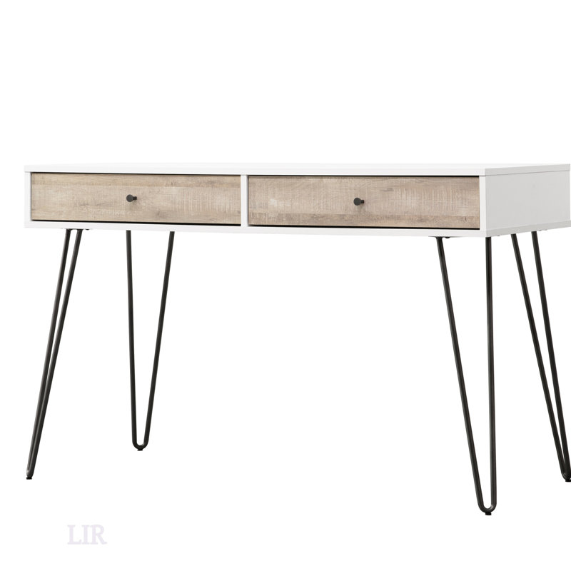 Bureau d'ordinateur en chêne taupe