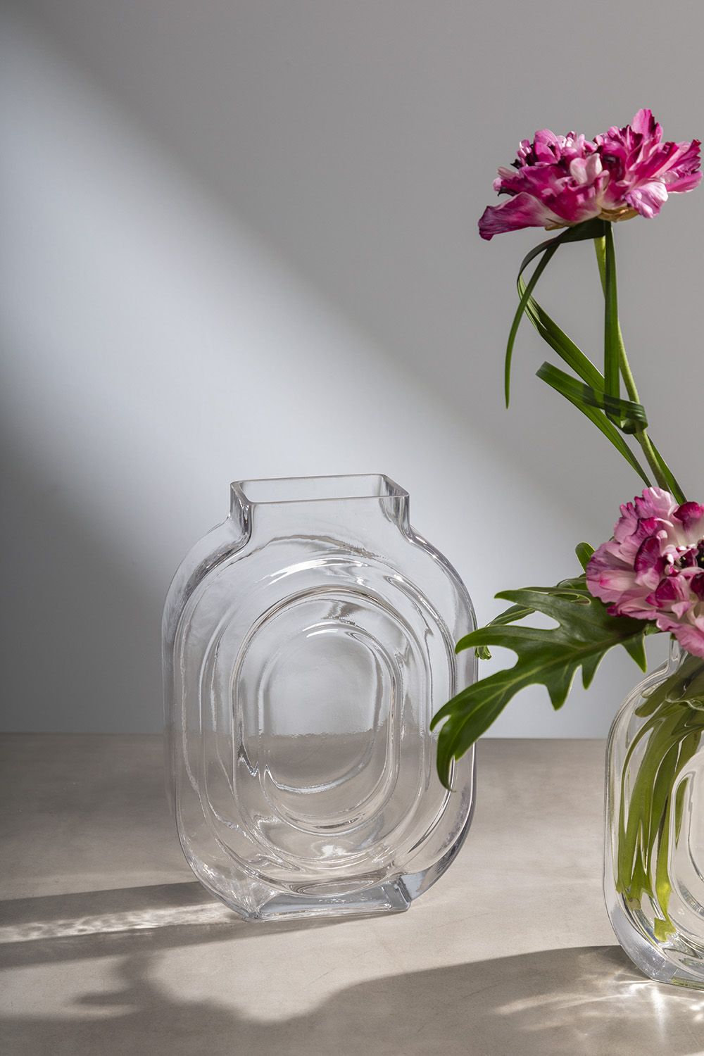 Aubart Handmade Glass Table Vase, 10" H x 7" W x 2.5" D