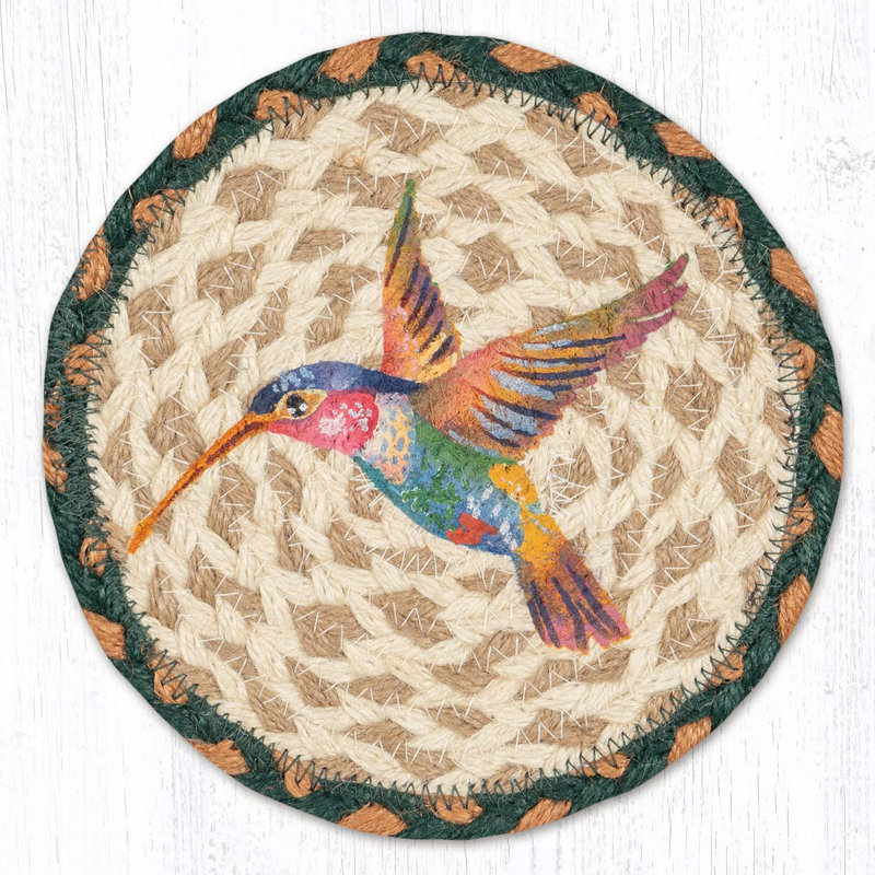  Grand sous-verre à colibri à gorge rubis LC-865 7 po x 7 po