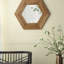 18.5" x 18.5" Hexagon Mirror with Natural Wood Frame, Wall Decor