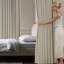 Rideaux occultant pour rideaux très larges occultant et séparateur de pièce 1 séparateur de cloison beige-405156044-405156034